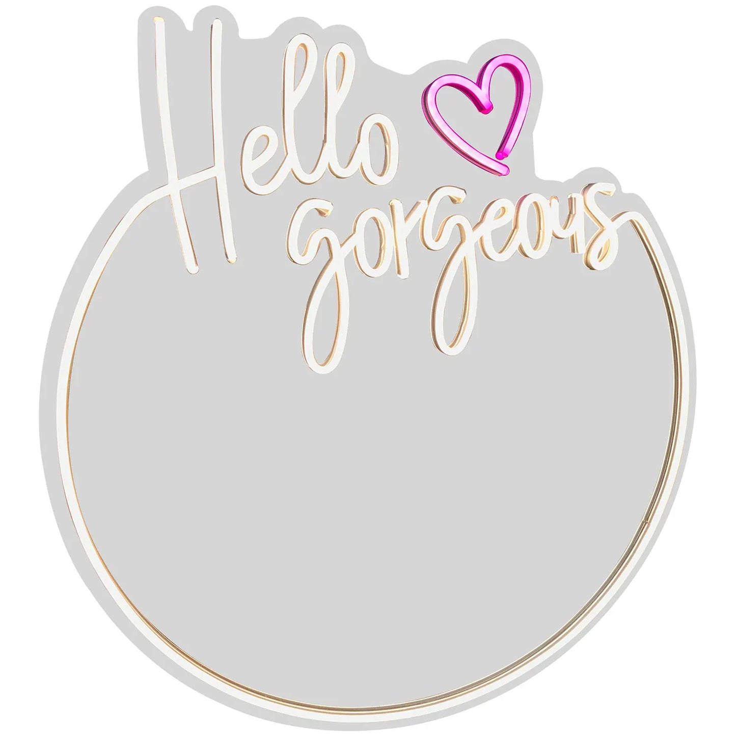 'LED Neon Mirror Hello Gorgeous'